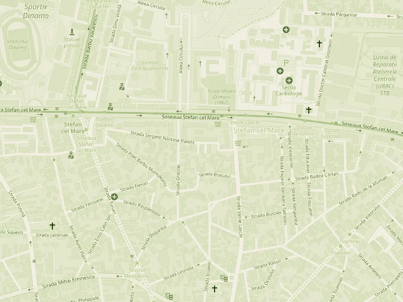 Harta: Intrarea Docherilor 3, Sector 2, București, între Ștefan cel Mare și Vasile Lascăr